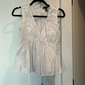 Aqua white peplum top